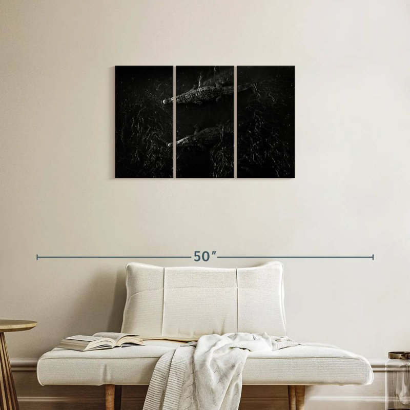 Brampt Black Lake Crocodiles, 20" H x 33" W
