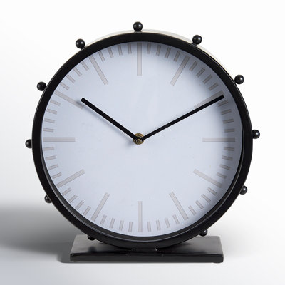Waylon 11.0L X 3.1W X 11.0H Metal W/Studs Round Table Clock