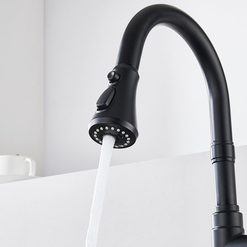 FURUISI Pull Down Kitchen Faucet, Matte Black