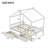 Classic White Full Size House Platform Bed with Two Under-Bed Storage Drawers, Solid Pine Construction with Headboard and Footboard