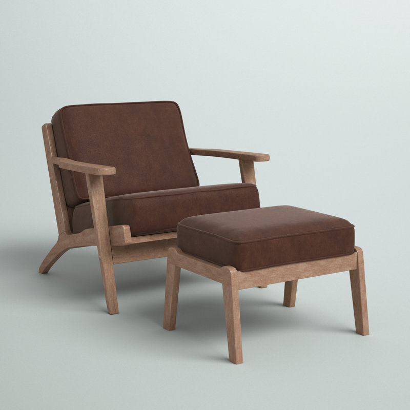 Adal Upholstered Armchair with Ottoman