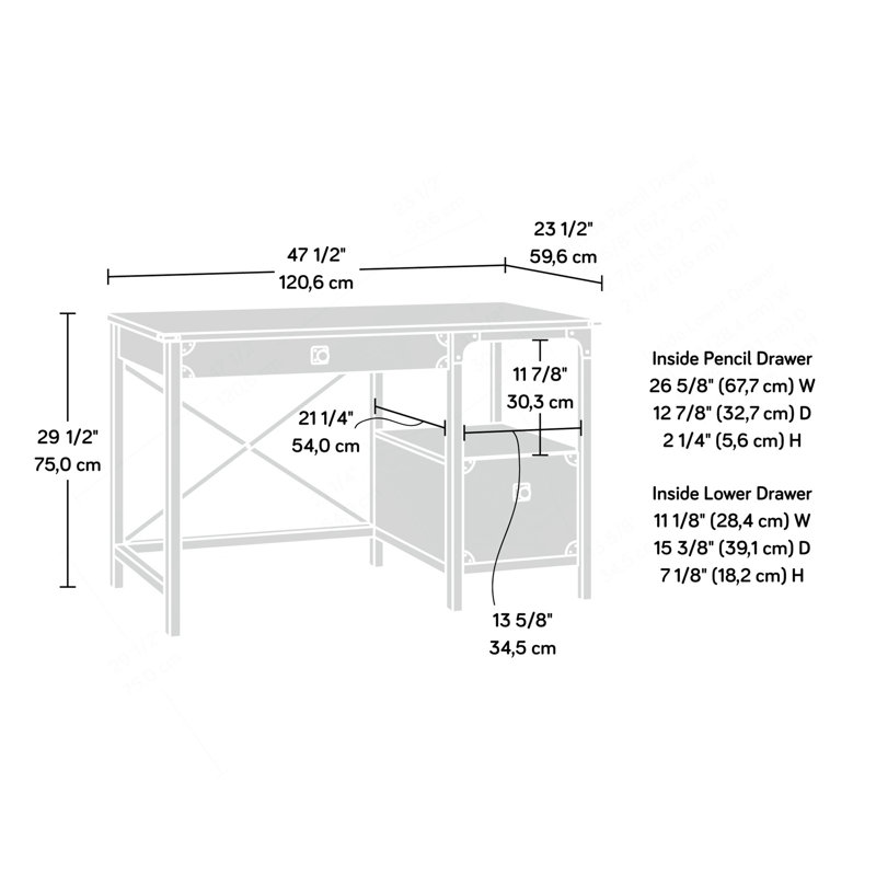 Desk, Dark Oak Finish