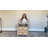 24" Large Nightstand Set of 2 with Charging Station, Solid Round Post Legs, 2 Drawers End Table with Open Shelf-118662939-118662936