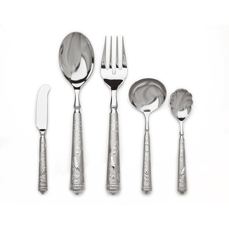 Birds Of Paradise 5 - Piece Stainless Steel Hostess Set