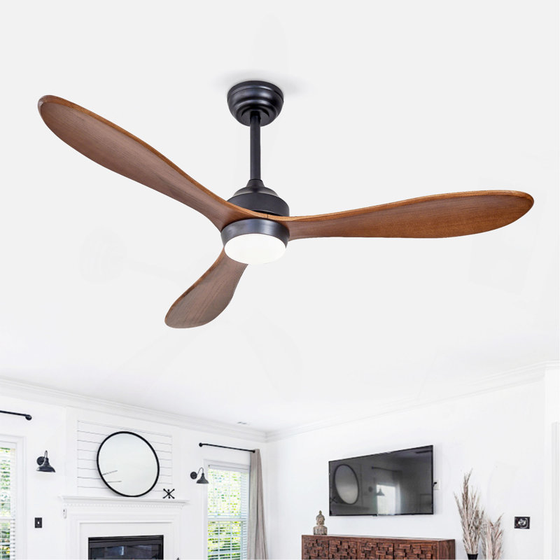 Ventilateur de plafond 52 po avec lumières Ventilateurs de moteur à courant continu silencieux à 6 vitesses, ventilateur de plafond réversible, pour salon de patio, chambre à coucher