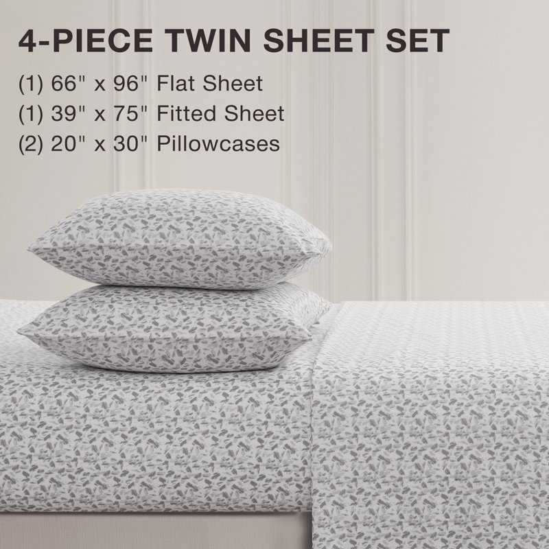 BCBG Microfiber Sheet Sets with Extra Pillowcases, Twin, Quinsley-Alloy Gray
