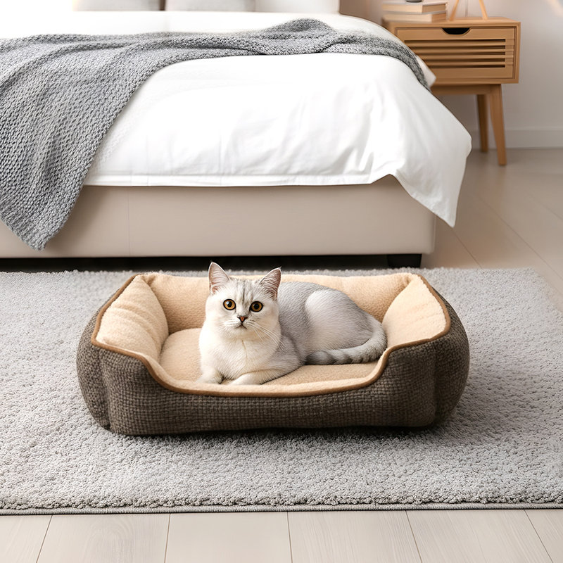 Polyester Pet Bed, Coffee