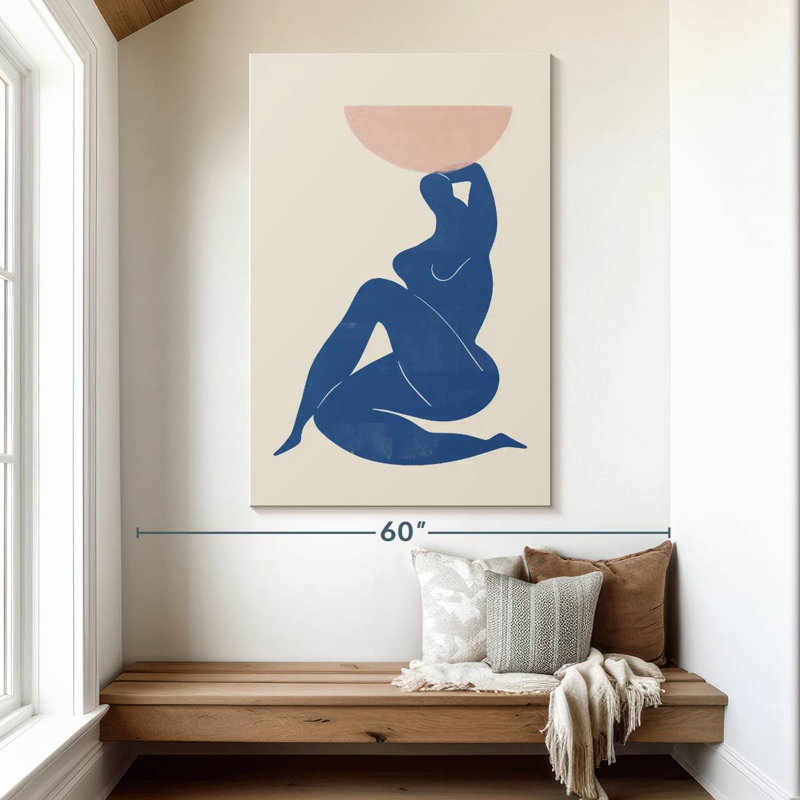 Leisha, femme abstraite avec vase, H 51 po x l 34 po
