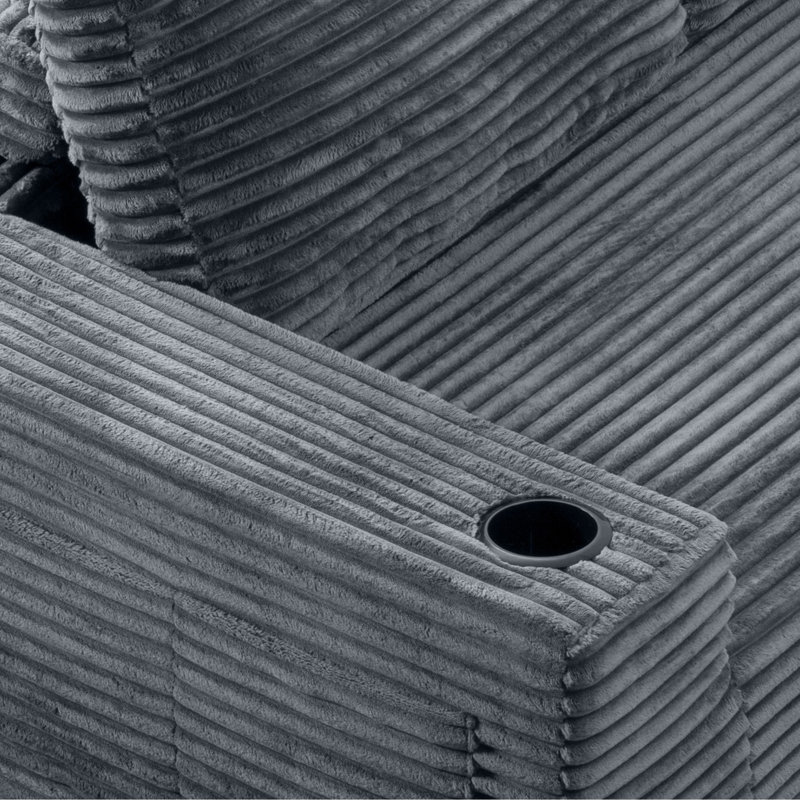 Canapé modulaire avec siège profond l 104 po Wilroy, canapé sans dossier en velours côtelé avec méridienne en forme de L, emballage de compression et aucun assemblage requis
