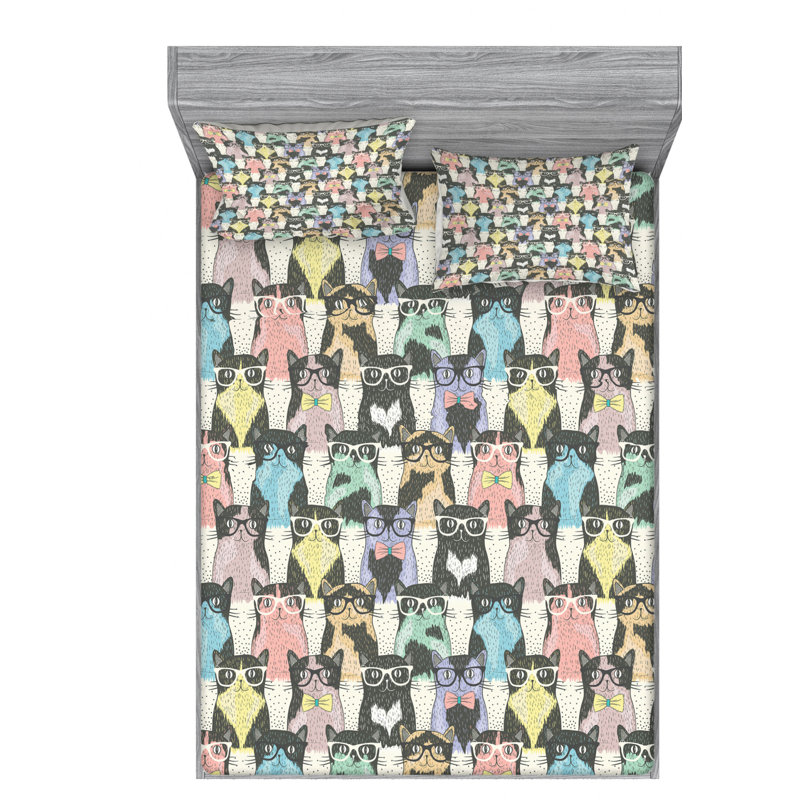 Microfiber Sheet Set, Queen Sheet Set with Fitted Sheet