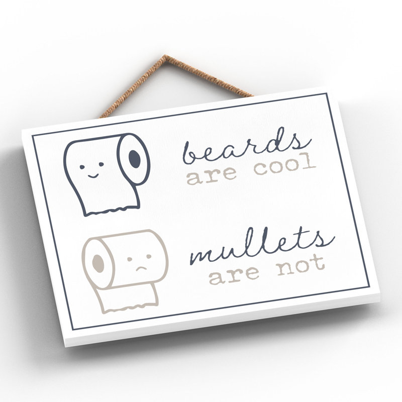 Vivid Squid Wholesale Beards Are Cool - No Frame Print on Wood