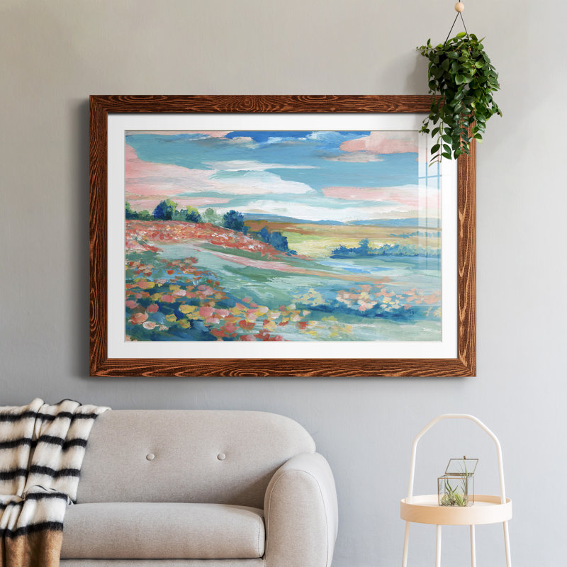 Vue pastorale - Peinture encadrée, Cadre en érable, H 37,5 po x l 27,5 po x P 1,5 po