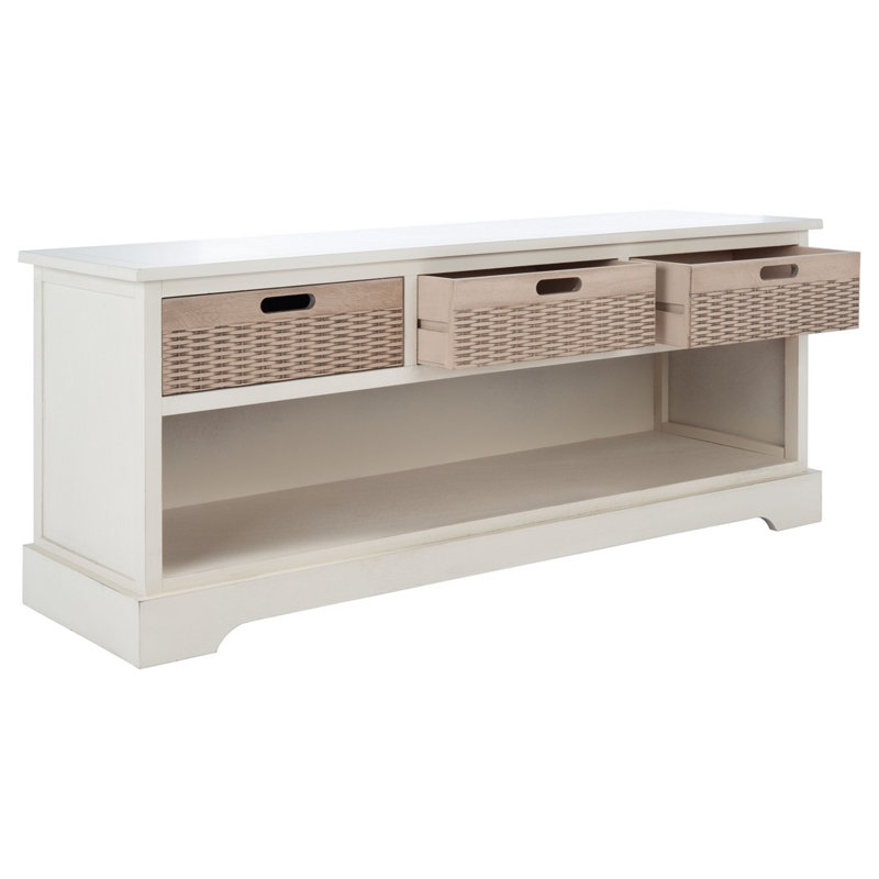 Hauge Storage Bench, Distressed White