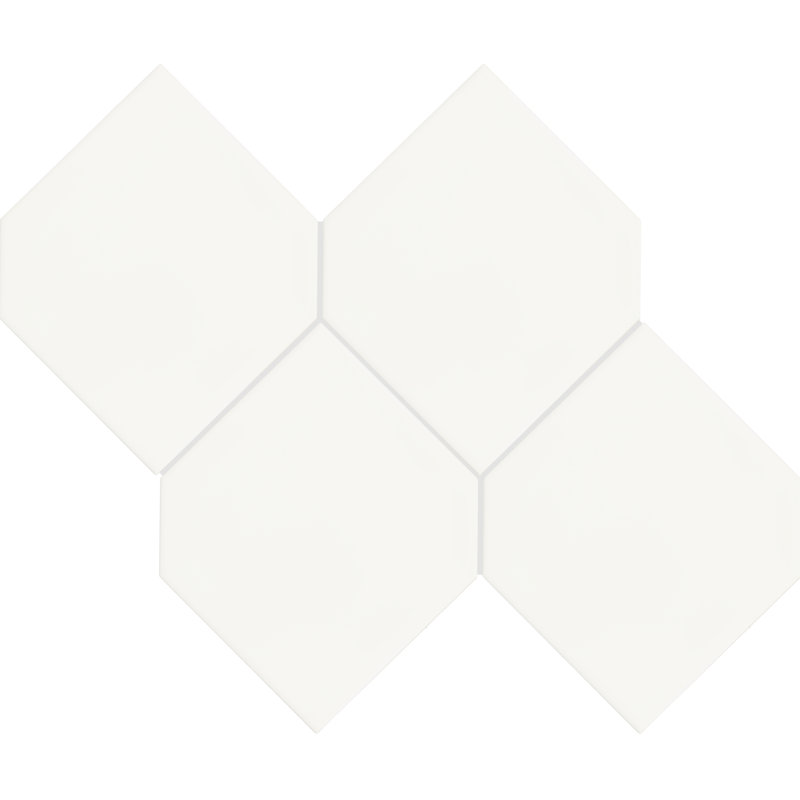 Daltile Retrospace Remix 6" x 6" Ceramic Hexagon Wall Tile (22 PC per Carton) (4.90 SQFT per Carton), Modern White