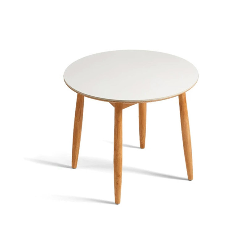 Table de salle à manger blanche et blanche en bois massif Burlywood