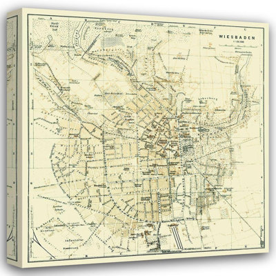 Art sur toile tendue Trent Austin Design® Baedeker, titre: Wiesbaden