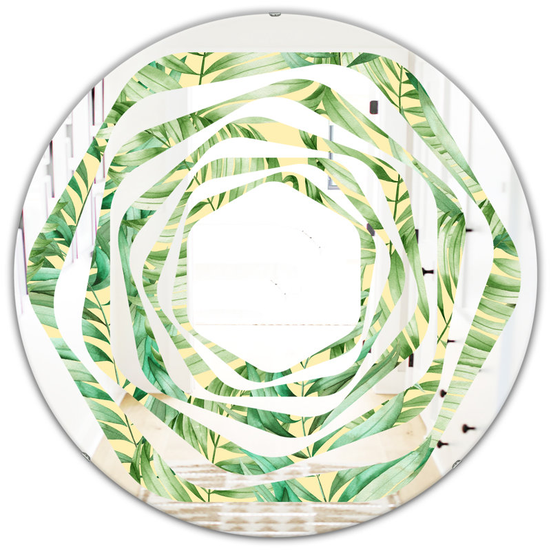 Miroir mural Whirl Foliage Coastal, H 23,6 po x l 23,6 po, Feuillage tourbillonnant