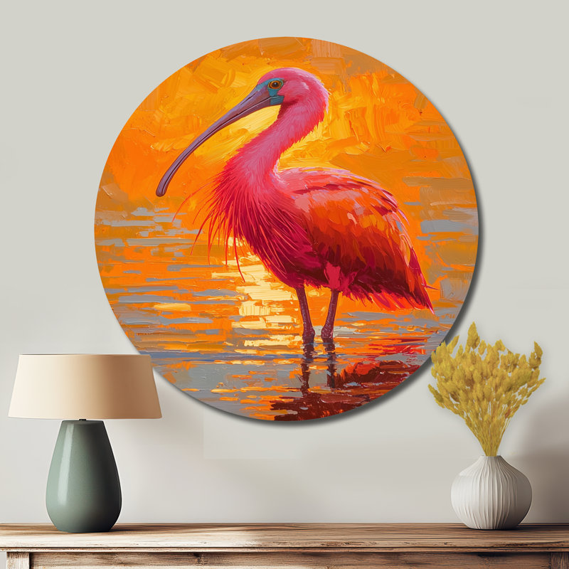 Jonti - décoration murale ronde en métal, reproduction d'art moderne en métal rouge, H 16 po x l 16 po