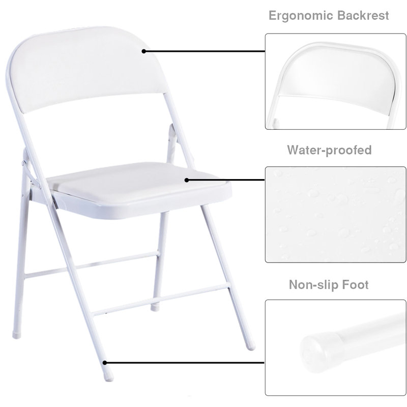 Ensemble de 4 chaises pliantes rembourrées en vinyle