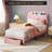 Twin Upholstered Platform Bed for Kids with Bookcase Headboard and Storage Drawer, Noise-Free Bed Frame for Boys and Girls-1636665189