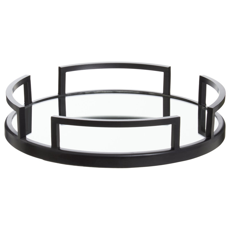 Almire Stainless Steel Tray, Matte Black