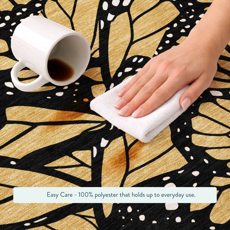 Tapis intérieur / extérieur lavable à la machine Chantille ACN2846, Doré, 9 pi x 12 pi