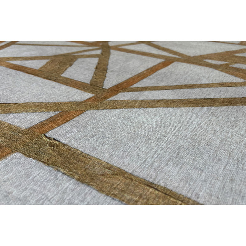 Evalynn Washable Abstract Indoor Rug, Square 4'