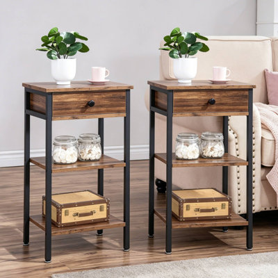 15.7'' W Metal Nightstand