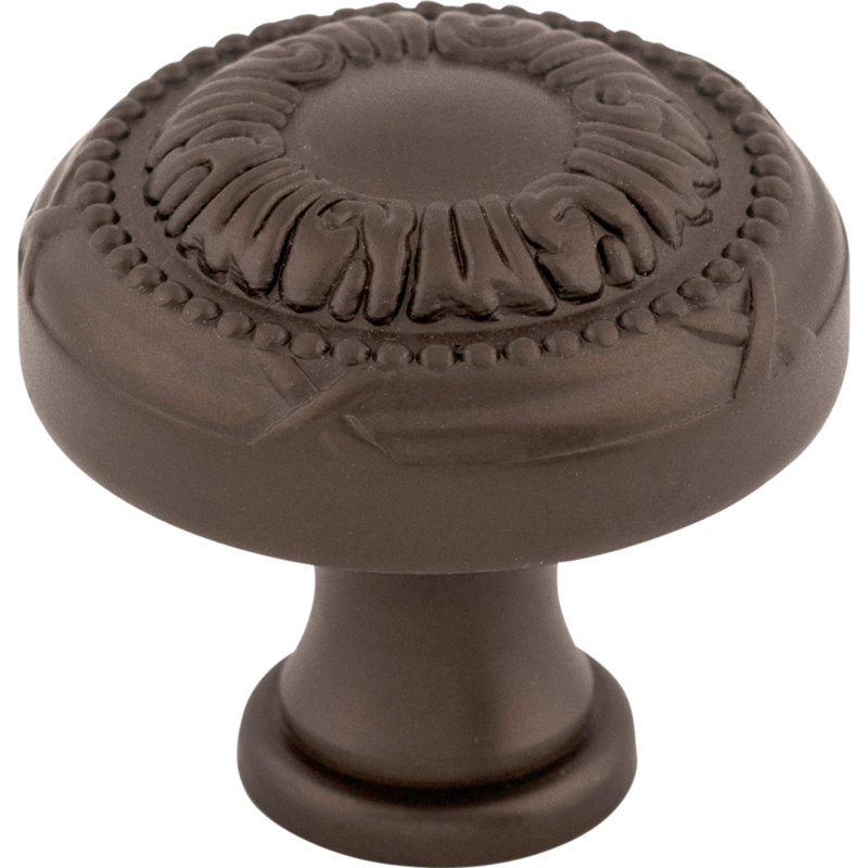 Ribbon 1 1/4" Diameter Round Knob, Oiled Rubbed Bronze