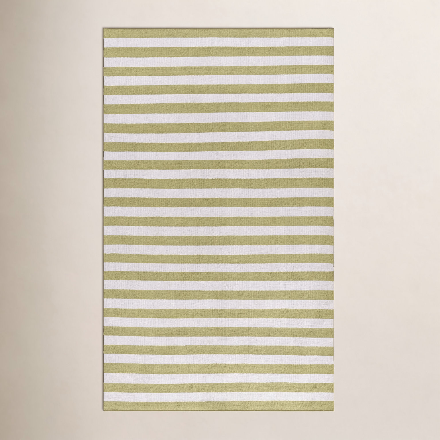 Rockaway Green Hand-Woven Striped Outdoor Rug, 8' X 10'