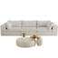 118.2" White Corduroy Deep Seat 3 - With Removable Cushions, Double Layer, No Assembly, Diy For Bedroom, Luxury Feather Filled, High Density Compression Cloud Ideal Conference Room And Living Room,-121106406-121106408