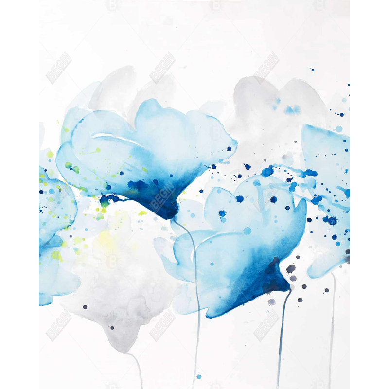 Aquarelle, peinture, éclaboussures de fleurs | Toile pour salle de bain