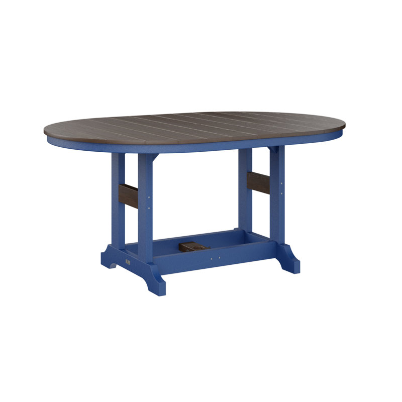 Table de salle à manger Berlin Classic, Bleu pacifique, Imbuia