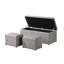 Ensemble de repose-pieds rectangulaire 1 pièce en tissu de lin avec 2 repose-pieds (beige)