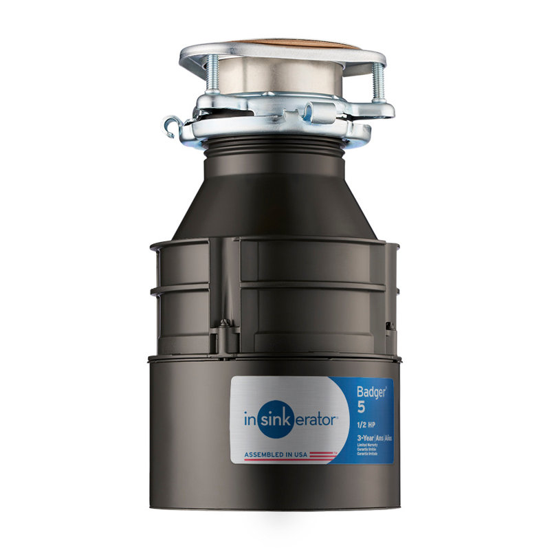 Badger Series 1/2 HP Continuous Feed Garbage Disposal in Gray Enamel