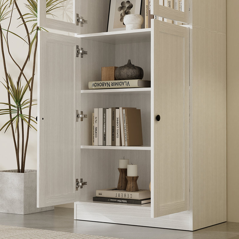 86.7'' H X 114.73'' W Book Cabinet Storage Bookcase Set