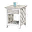 Table de bout - Finition gris pommelé et blanc