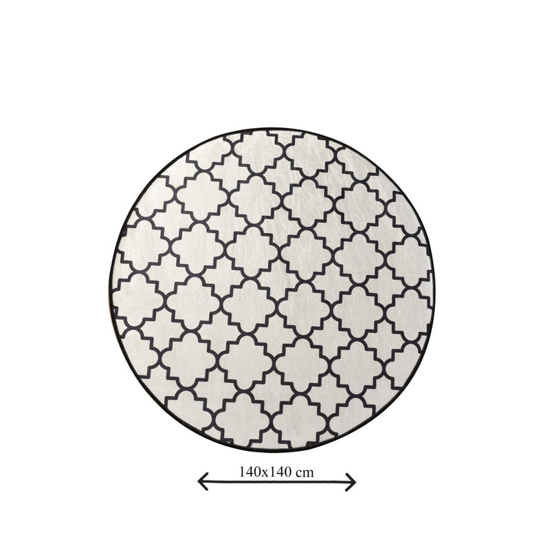 Tapis de bain antibactérien 100% polyester d'un diamètre de 55,1 pouces | Dessous antidérapant, hauteur des poils: 0,4 pouce, 700 grammes par mètre carré | Lavable à la machine, durable et élégant pour la sécurité et le confort de la salle de bain