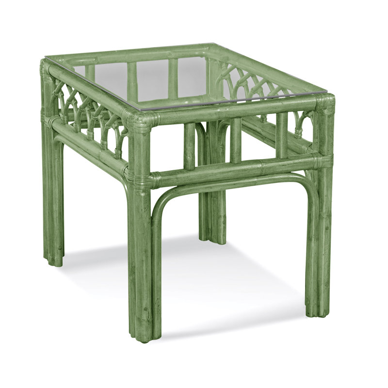 Edgewater Glass End Table, Celery