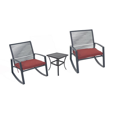 Ensemble de conversation bistro en métal pour 2 personnes