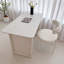 Bureau blanc rectangulaire en bois manufacturé-262367634