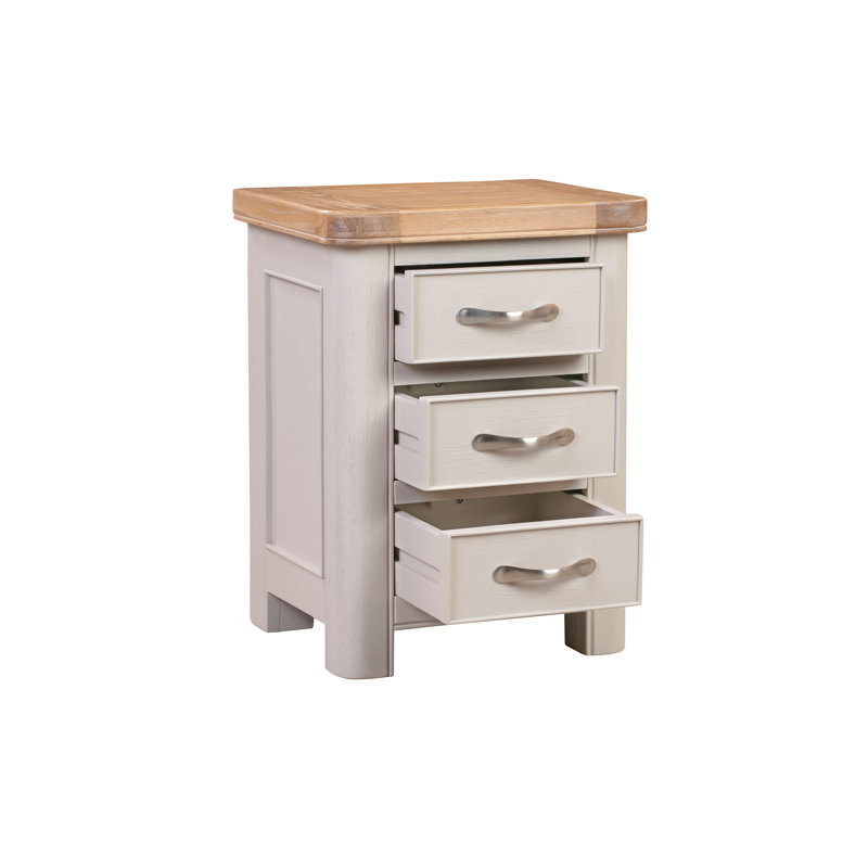 Comfrey 45cm W Solid + Manufactured Wood Bedside Table, Grey