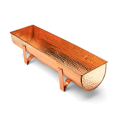 Boîte à fleurs en cuivre pour l'intérieur et l'extérieur - pots à fleurs rectangulaires d'extérieur de 15,5 po avec cuivre massif résistant à l'eau - beaux pots pour plantes 