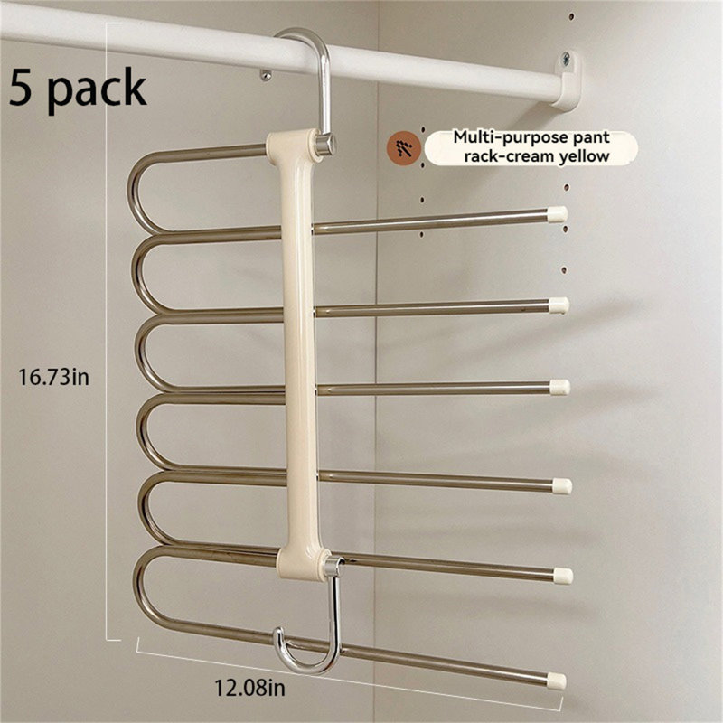 Cintre pour pantalons pliable en acier inoxydable, 5