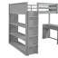 Lit mezzanine avec échelle, tablettes et bureau-777669177-777669176