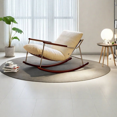 Ergonomic cotton and linen rocking chair