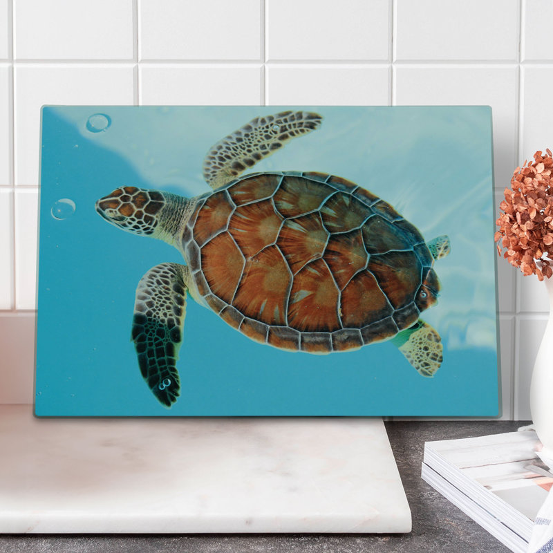 Planche à découper Ambesonne Tortue Grand animal marin Turquoise des Caraïbes Cannelle