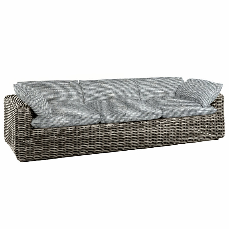 Montecito Woven Sofa - Raffia, Rollo Silver, Welt, Raffia