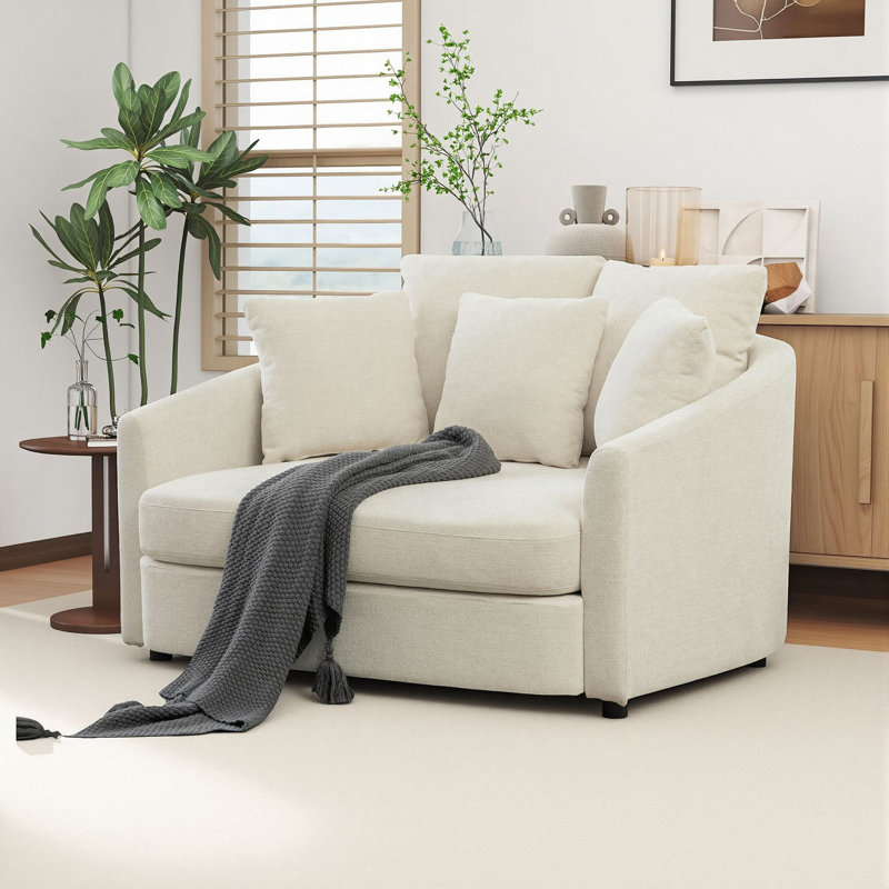 Fauteuil d'appoint Cozy Barrel, Beige