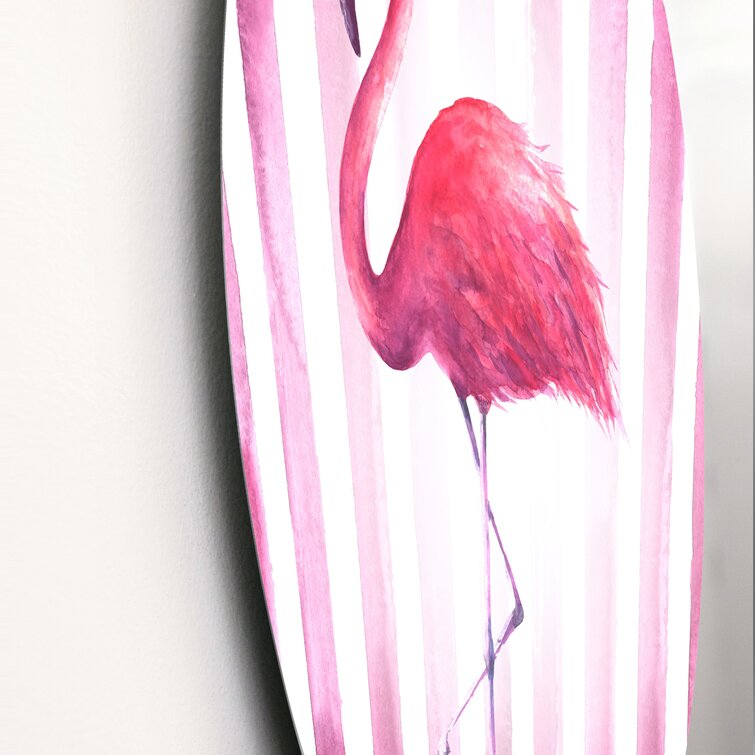 Bless international Print On Pink | Stripes Metal On Wayfair Flamingo Pink